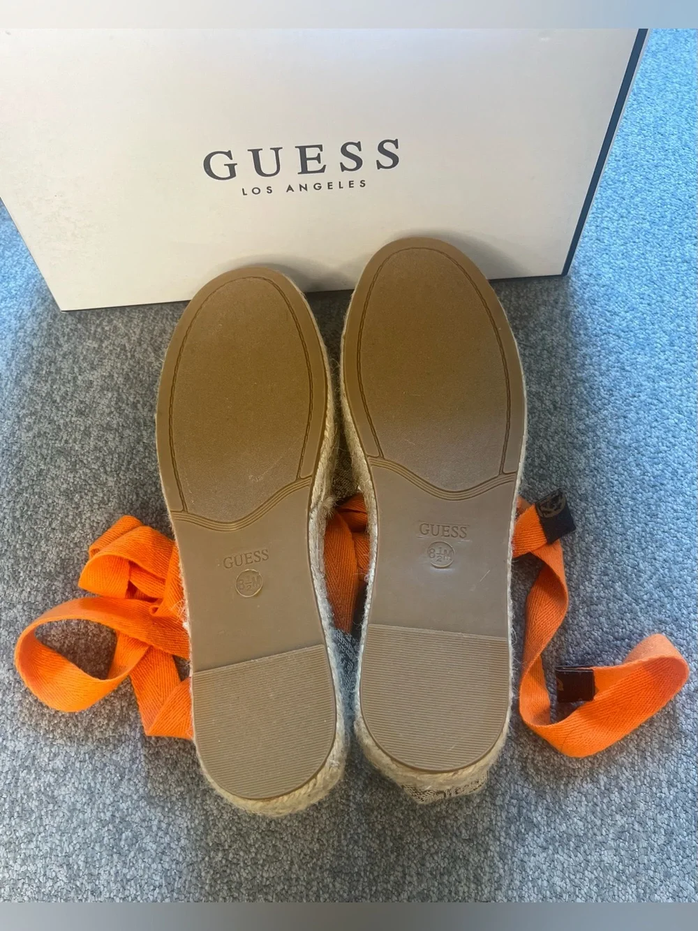 GUESS Orange Logo Espadrille Lace-Up Flats